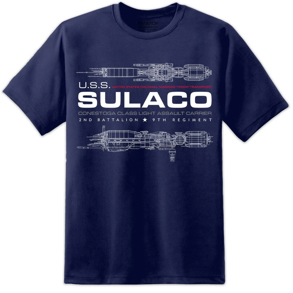 Мужская футболка с изображением инопланетян USS Sulaco Crew Member nostomo Weyland Yutani M41A