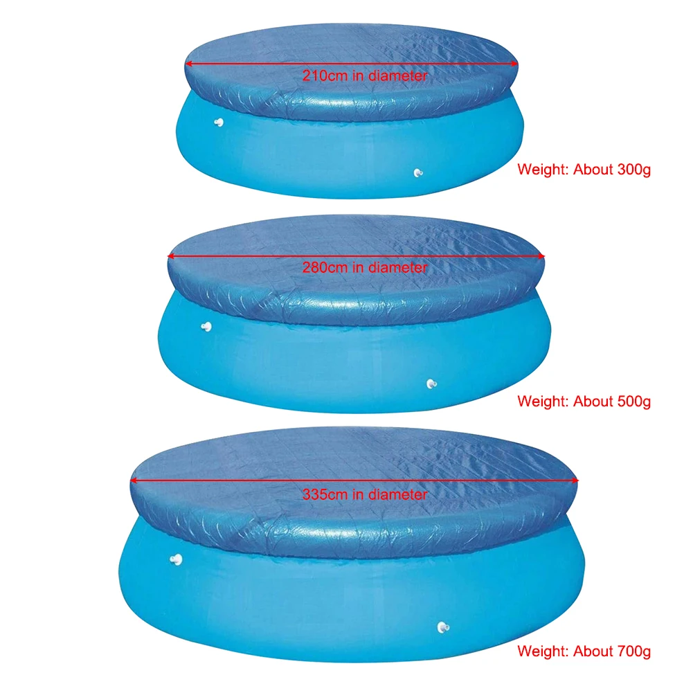 

Blue PE Round Swimming Paddling Pool Cover Tarpaulin Waterproof Swim Pool Tub Anti-dust Covers Outdoor Garden Pool Accessories