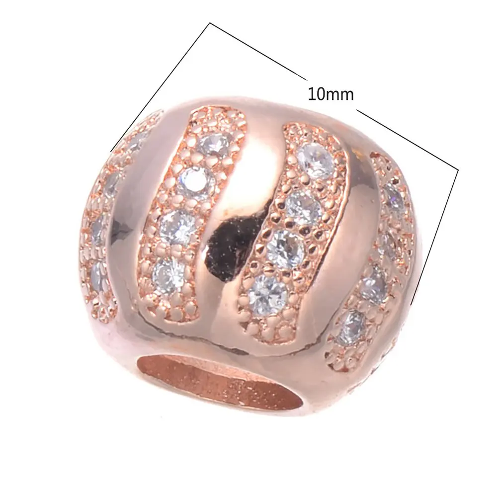 10 мм круглые волнистые полосы Хрустальные европейские Подвески Бусины DIY браслет