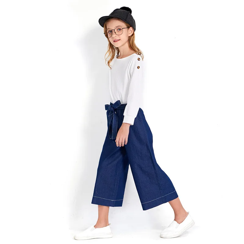 Осенняя детская одежда Детский костюм для девочек Корейская футболка из двух