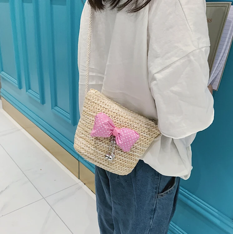 Новинка 2019 года Летняя Детская сумка милая на плечо для девочек соломенная