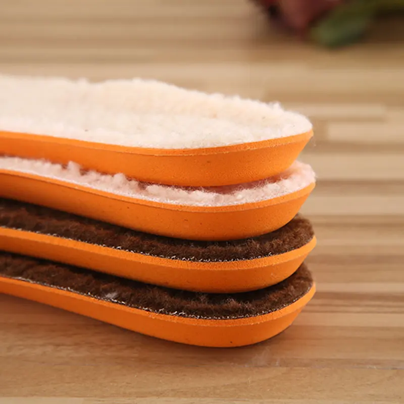 Зимние теплые стельки из овечьей шерсти для обуви унисекс хлопковые массажные