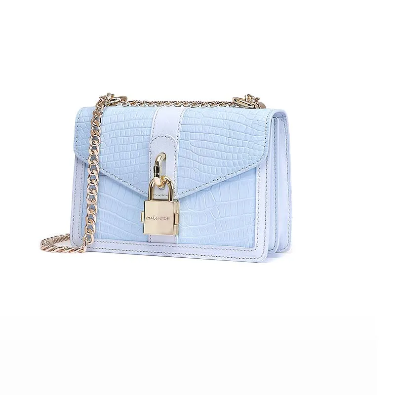 

ouluoer crocodile bag new fashion women chain bag Single shoulder bag Joining together women flap crocodile leather bag