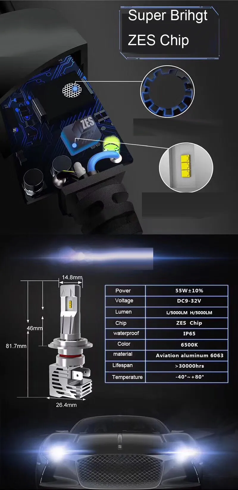 CZPVQ мини Размеры Canbus H4 H7 светодиодный M3 фар автомобиля H8 H9 H11 9005 HB3 9006 HB4 зэс Авто Противо-Туманная фара светодиодный лампы 70W 10000LM 6000K 12V