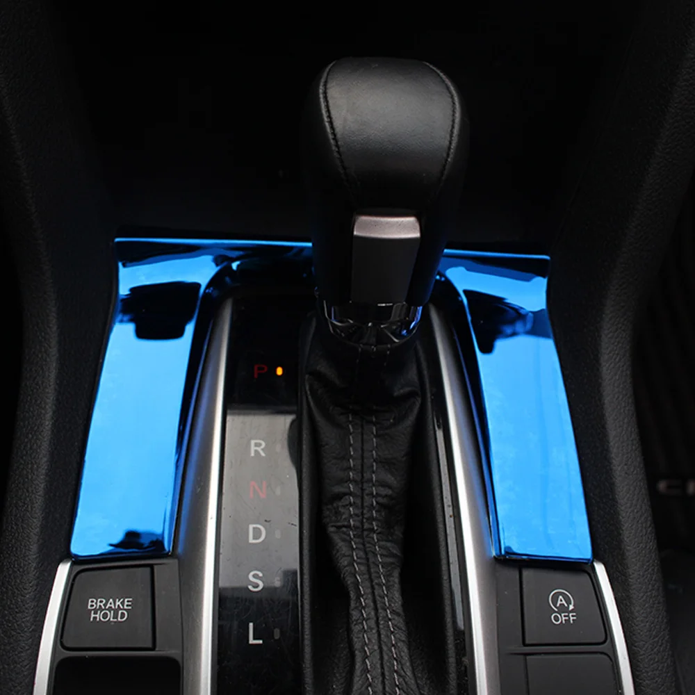 Stainless steel Car Accessories Gear Shift Panel Cover Sticker for Honda CIVIC 2016 2017 2018 2019 2020 2021 interior CarStyling |