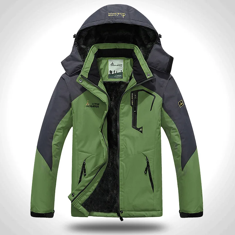 Grass Green Jacket TWTOPSE Для мужчин зимние Водонепроницаемый спортивные катание на сноуборде и лыжах куртка теплая одежда, для катания на велосипеде, для рыбалки, с защитой от ветра Пеший Туризм Кемпинг флисовой куртки пальто для активных видов спорта вне помещений - Цвет: Grass Green Jacket