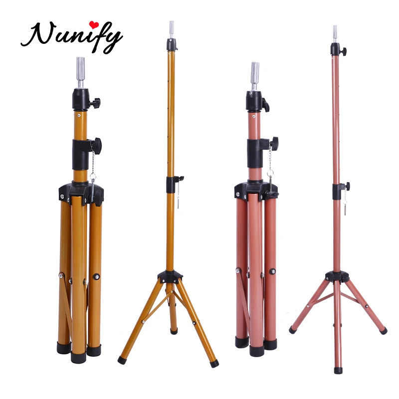 Nunify Adjustable Hair Wig Stand Tripod Stand Hair Wig Head Mannequin Head Training Holder Hairdressing Clamp Hair Holder