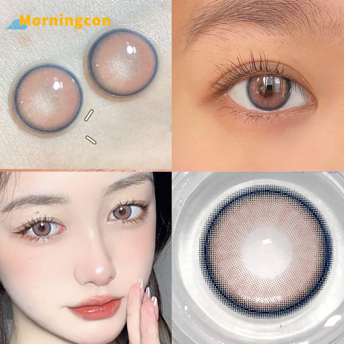 

MORNINGCON Pear Pink Myopia Prescription Soft Colored Contacts Lenses For Eyes Small Beauty Pupil Make Up Natural Yearly