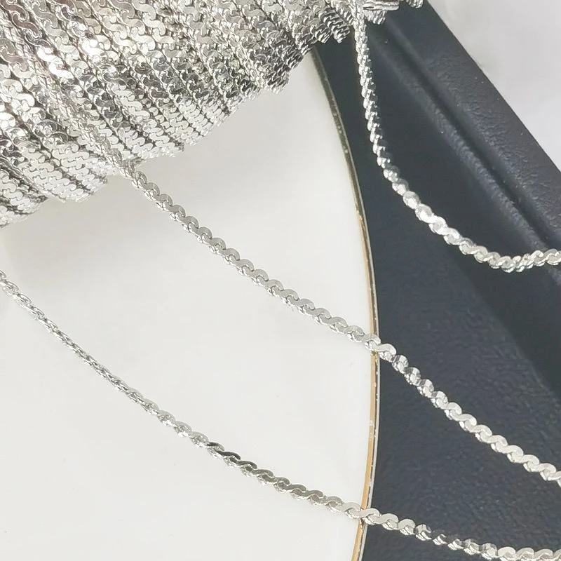 Плоская цепь для ожерелья металлическая медная кабельная цепочка 1 метр без