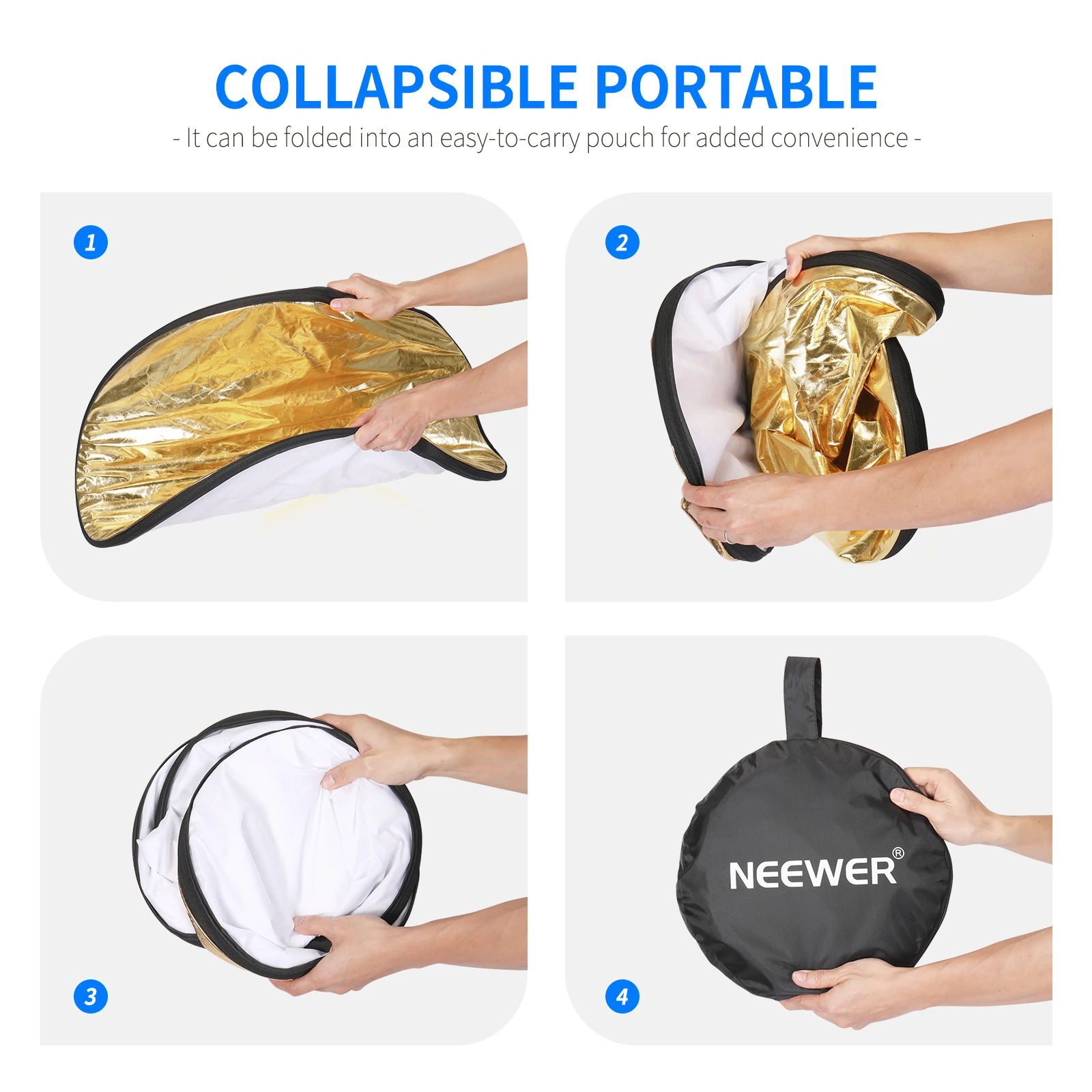 Neewer Попурярный 60 см/22 &quot 5 в 1 Портативный Складной Круглый Отражатель Света