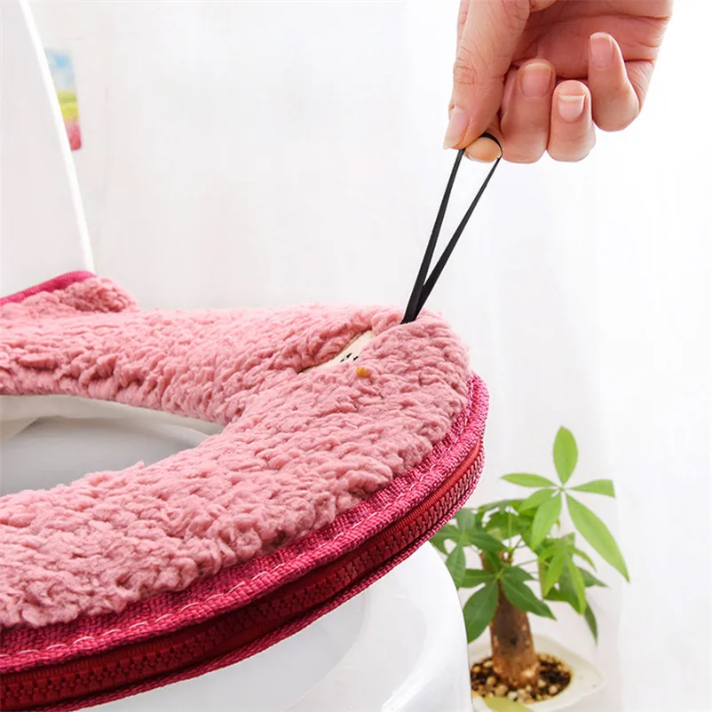 toilet seat cover set bathroom decoration 2pcsset cushionlid warm soft washable seat case winter pad universal bidet mats free global shipping