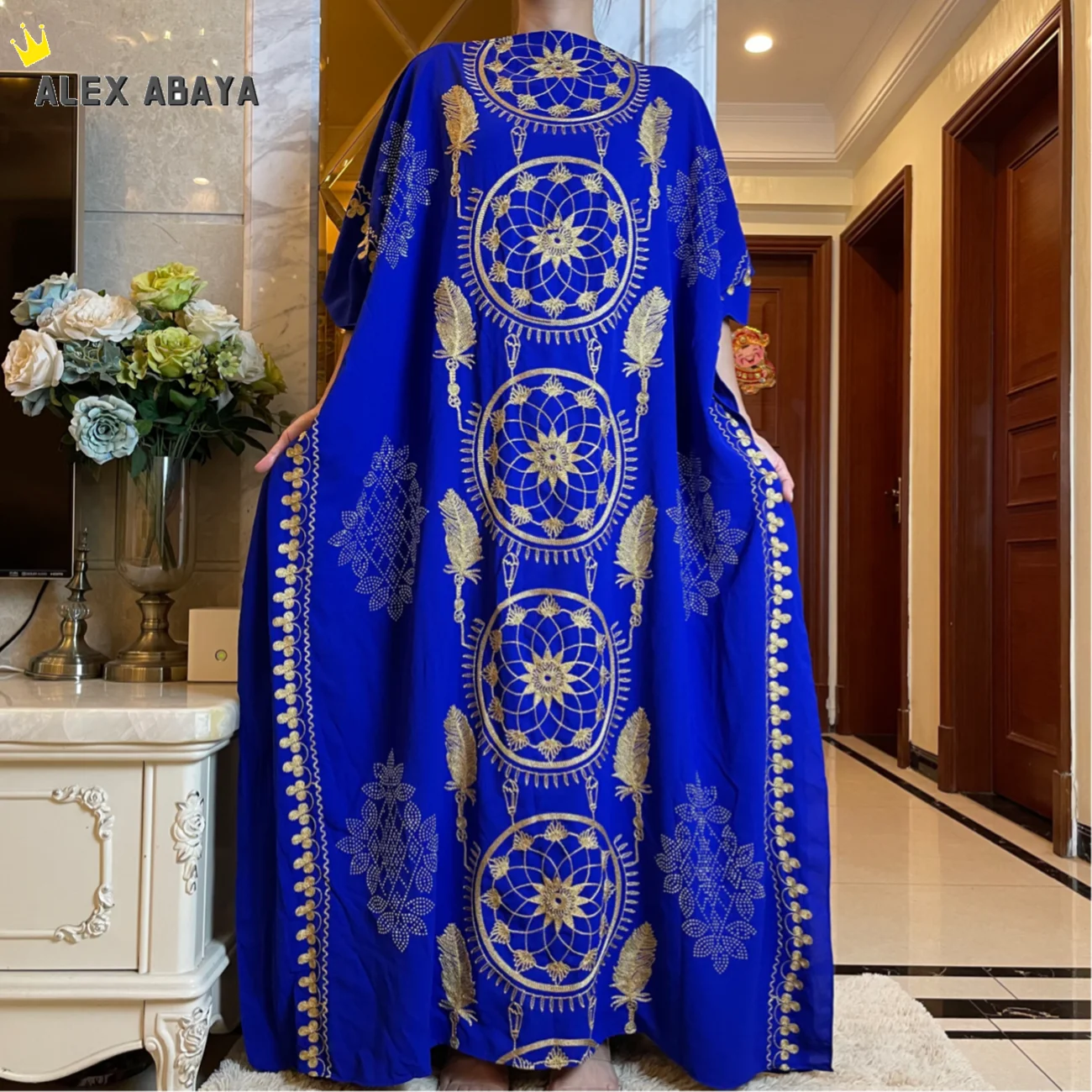Dubai Abaya müslüman Kaftan yüksek dereceli halat Embroide rahat kumaş afrika kadınlar elbise zarif İslam giyim AL-57