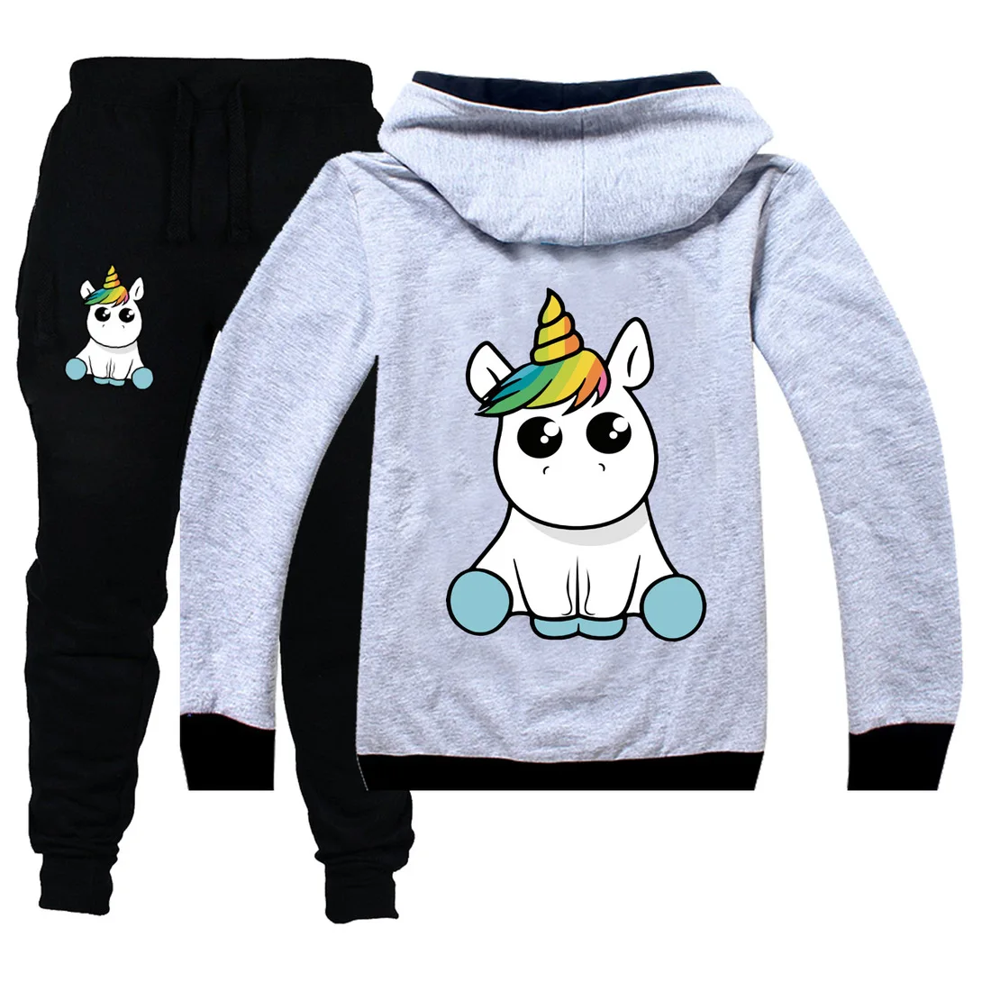 Unicorn Hoodies Kids Sweatshirts Cotton Boys Hooded Cardigan T Shirt Baby Toddler Girls Coat Casual Tees Sportswear Clothes | Детская