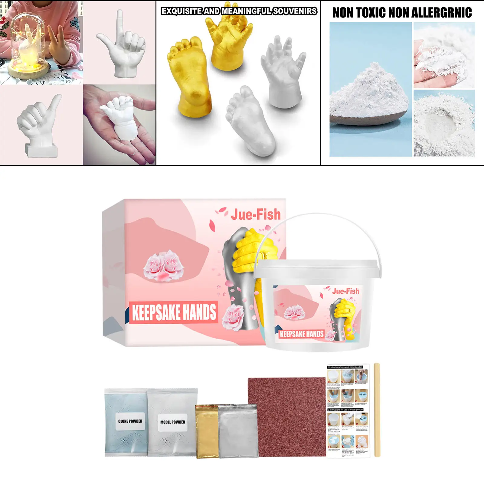 3D Hand Foot Print Mold DIY Statue Molding Baby Handprint Footprint Birthday Keepsake Making Tools Kit | Мать и ребенок