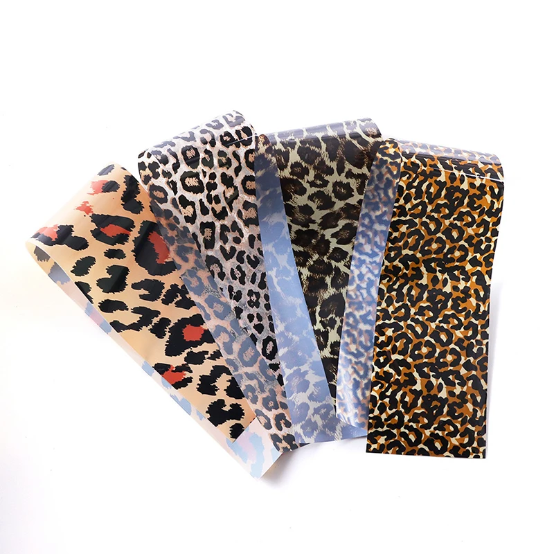 

4Pcs Starry Sky Wraps Transfer Stickers on Nails Foils Polishing Sliders Decals Leopard Print Nails Accessories Wrap Tools