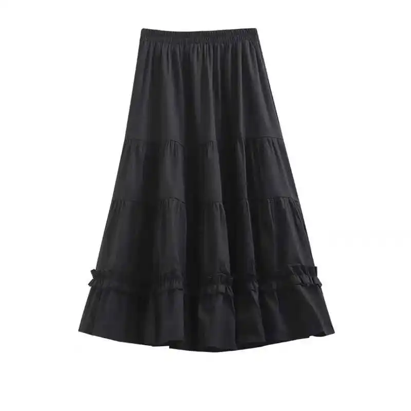

2021 spring and summer new fashion Korean A-line skirt women's high waist thin cake skirt mid length Fairy Dress
