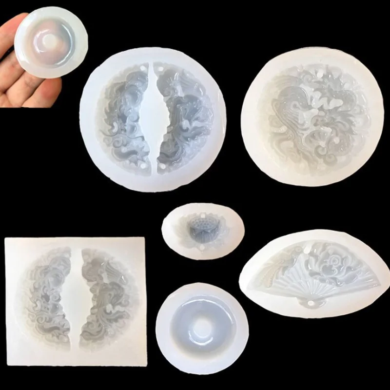 

1pcs Carved jade pendant Liquid silicone mold DIY resin jewelry pendant necklace pendant mold resin molds for jewelry