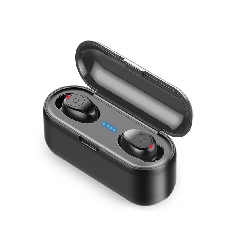 TWS, Bluetooth 5,0, беспроводные наушники, стерео, спортивные, беспроводные наушники, гарнитура, 2000 мА/ч, зарядная коробка для телефона - Цвет: Button-Black