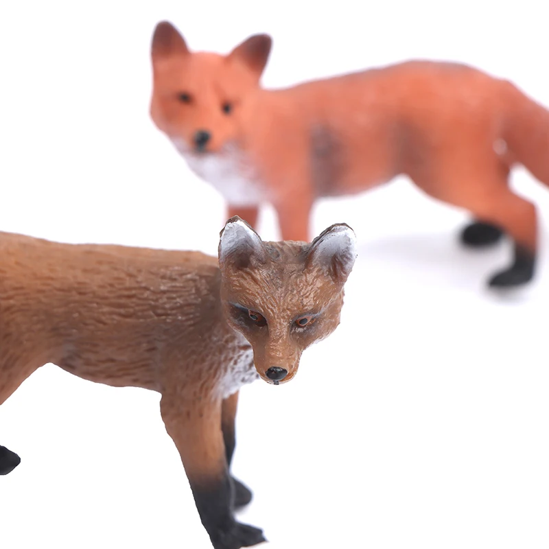 

New Forest Wildlife Animals Fox Simulation Animal Figurine Red Fox Action Figure Miniature Educational Model Toy Kids Gift