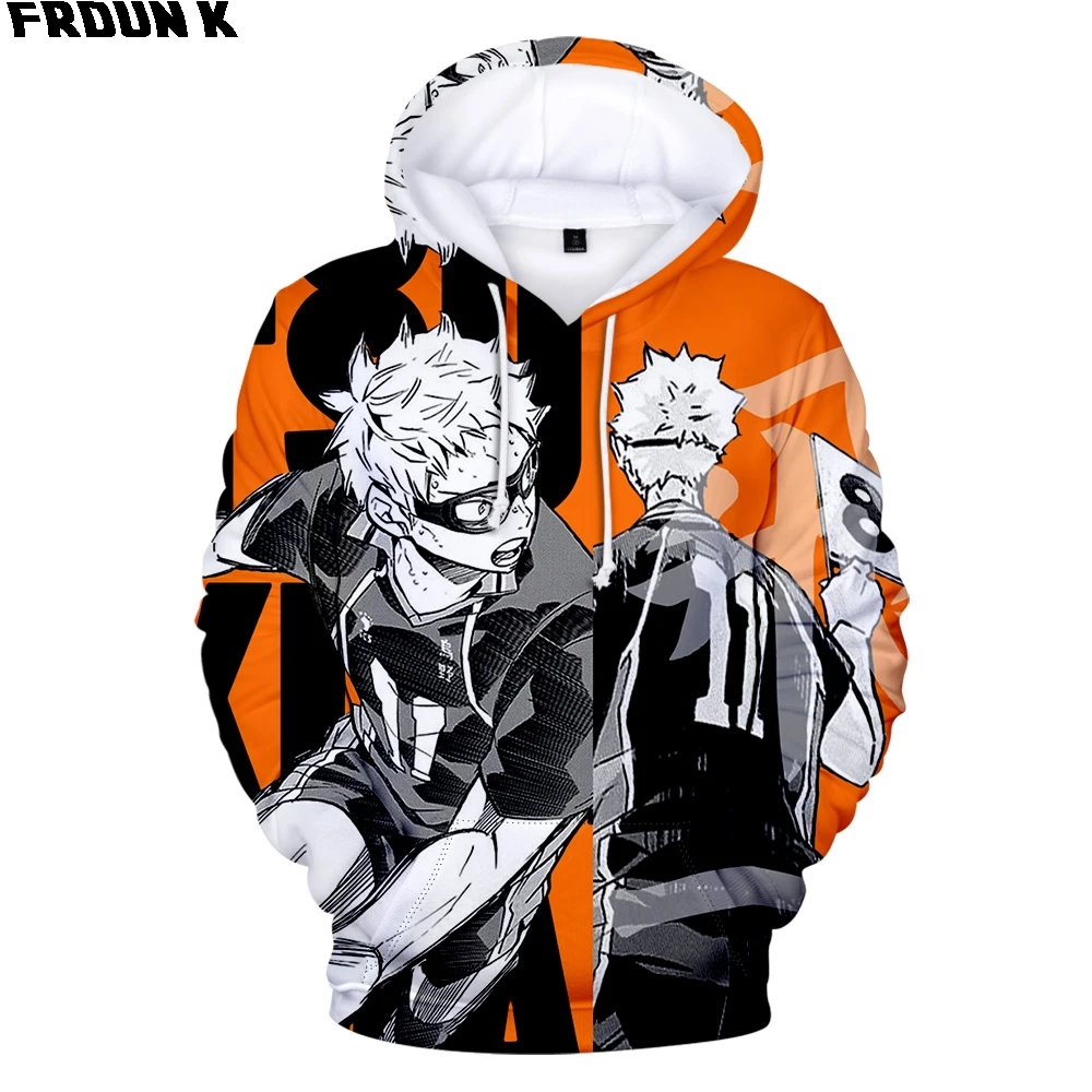 Толстовка с капюшоном для мужчин и женщин 3D Аниме Haikyuu 4 сезона пуловер унисекс