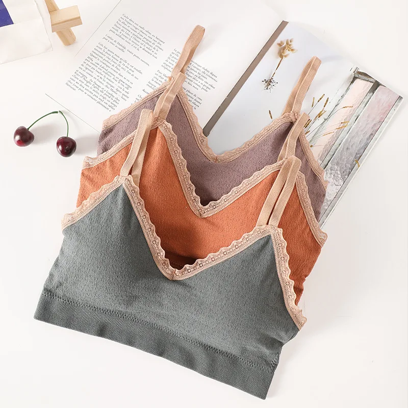 Кружевной топ-бюстгальтер для женщин укороченный топ бесшовное нижнее белье