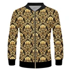 Пиджак IFPD размера ЕССША в стиле барокко для мужчин и женщин роскошное пальто с 3d принтом Королевский золотой узор пальто большого размера на молнии оптовая продажа