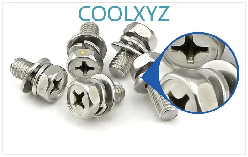 Шестигранный тройной Комбинированный винт из нержавеющей стали 304 внешний