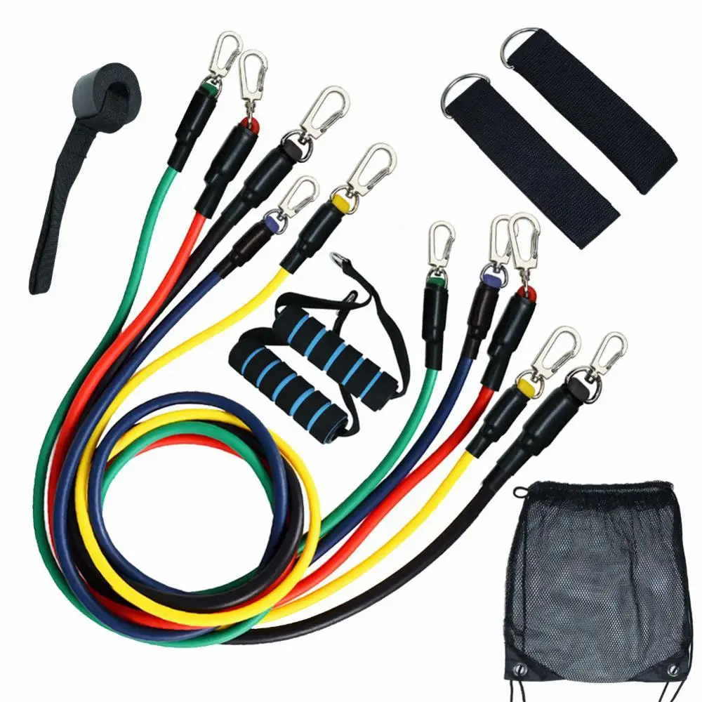 

Resistance Bands Set (11pcs) for Physical Therapy, Resistance Training, Home Workouts,Yoga-Best Gift with Door Anchor