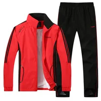 

2021 Spring Running Sets Men Sport Suits Sportswear Set Polyester Fitness Training Gym Cycling Tracksuit Zip Pocket Jogging Suit