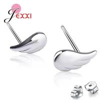 fashion wing shape earring charm lucky real 925 sterling silver opal stud earrings for women girls fine jewelry gift