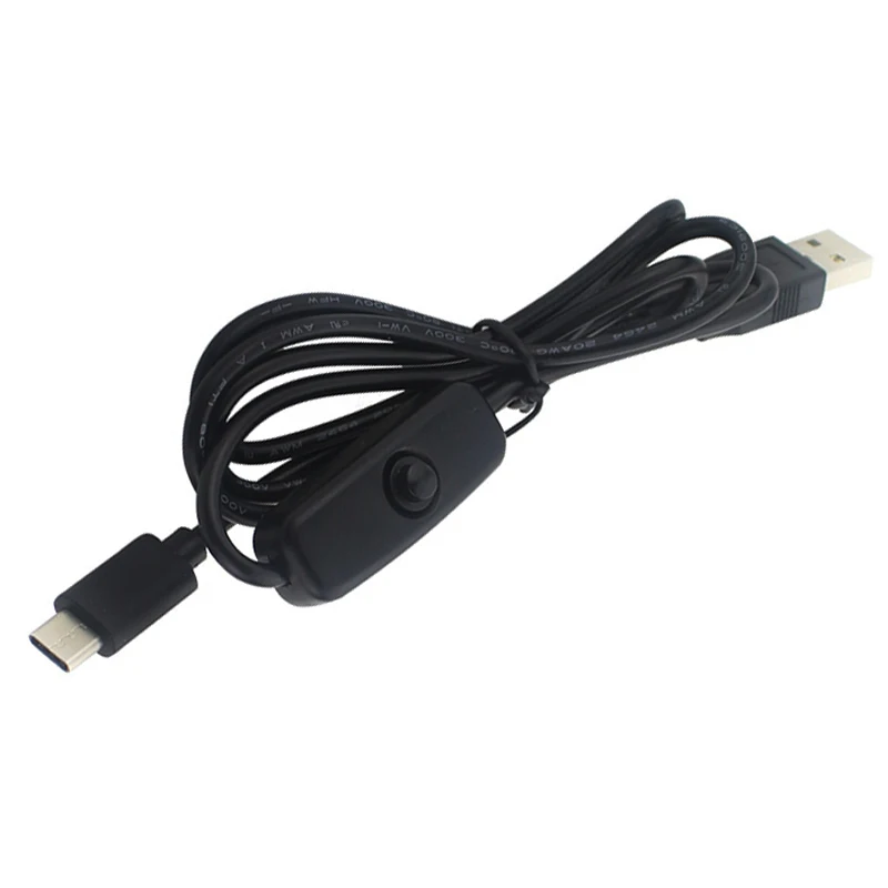 Raspberry Pi 4 кабель питания 3A type-C USB-C Кабель зарядного устройства провод с переключателем включения/выключения для Raspberry Pi 4 для мобильного телефона