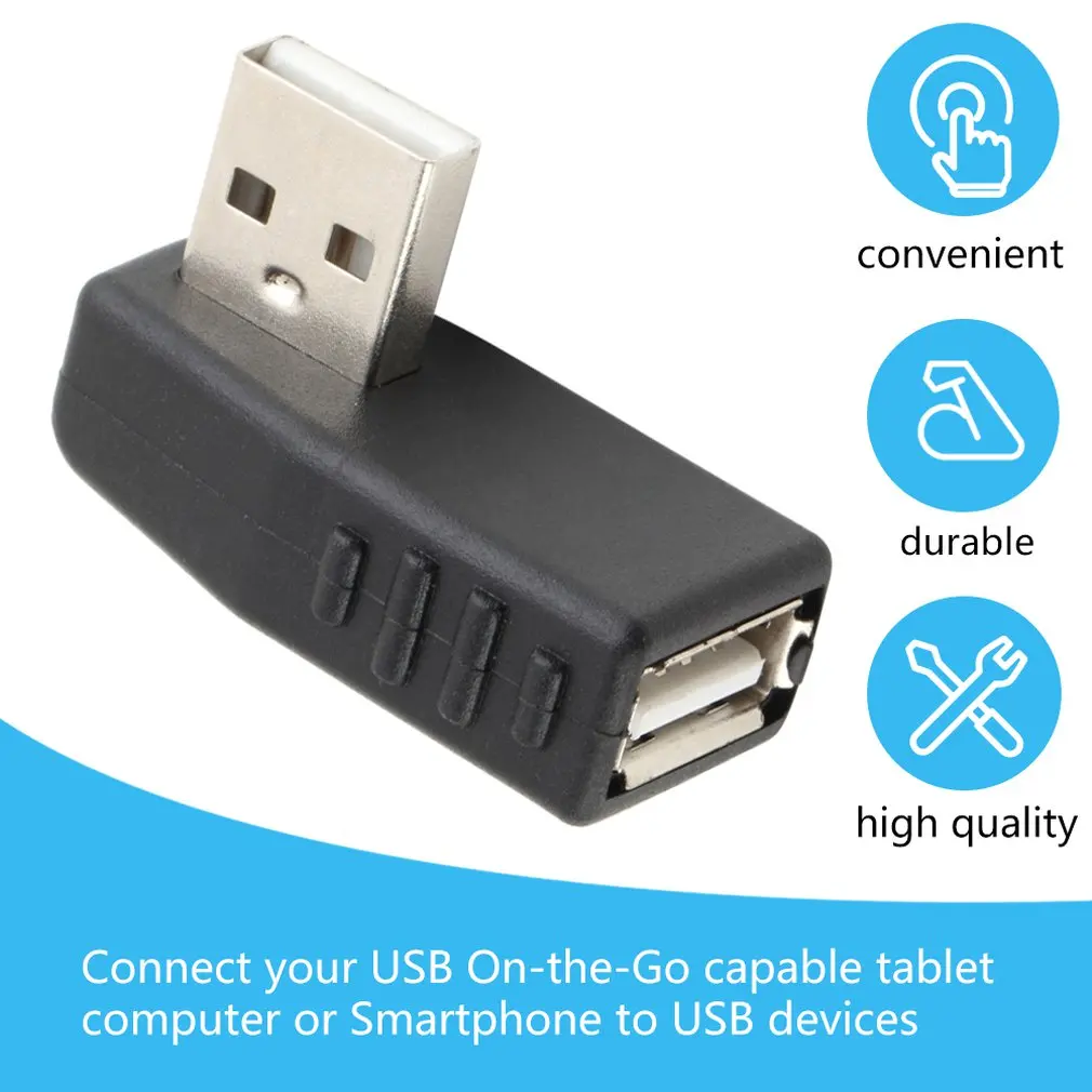 USB-A переходник для мужчин и женщин под прямым углом USB 2 0 A мужской женский разъем