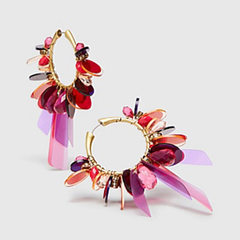 rose red Dvacaman модные длинные кисточки кристаллы висячие серьги женские большие Макси массивные серьги Свадебные подарки аксессуары ювелирные изделия бижутерия WW23 - Окраска металла: rose red