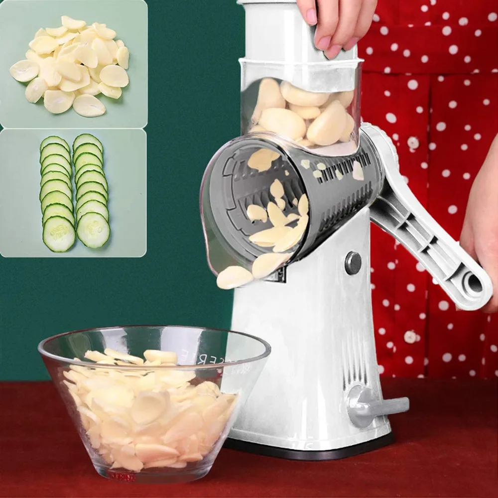 5 IN 1 Rotary Cheese Grater Shredder-Manual Vegetable Nut Grinder with Peeler Mandoline Julienne Slicer Chopper | Дом и сад