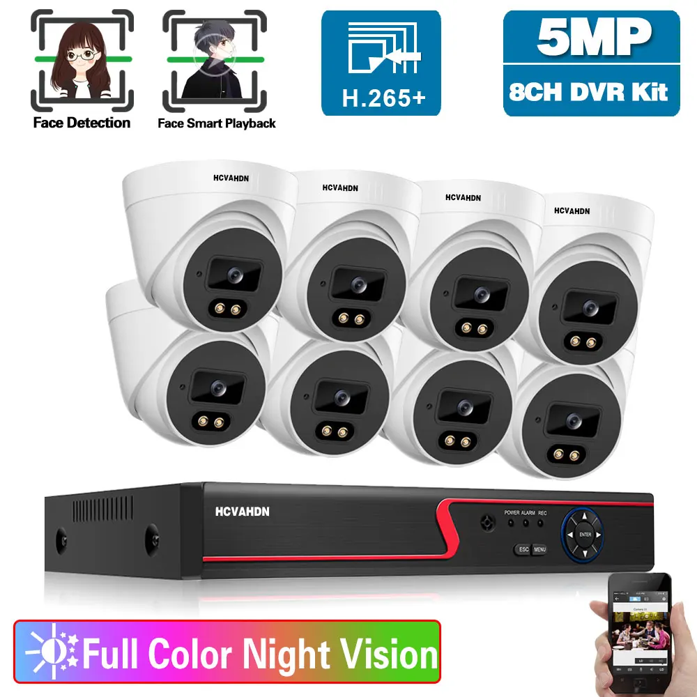 

8 Channel CCTV Camera Security System Kit DVR 8CH 5MP Home Indoor AHD Dome Camera Video Surveillance System Set XMEYE 4CH NVR