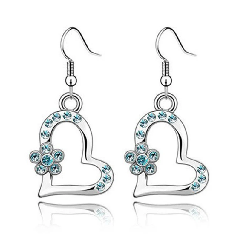 Набор из ожерелья и серег с кристаллами в форме сердца | Украшения аксессуары