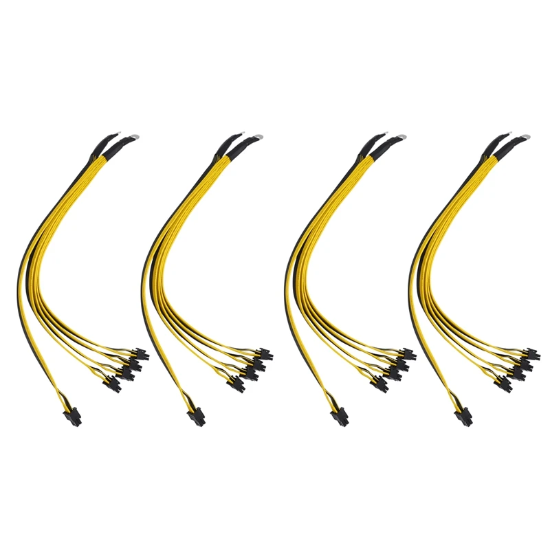 

4Pcs 6Pin Connector Sever Power Supply Cable PCIe Express for P3 S7 S9 S11 Bitmain Miner Machine Support Miner PSU Cable