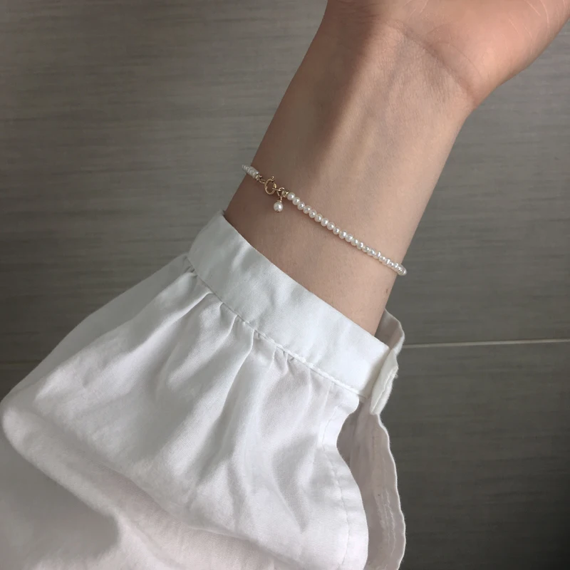 

Lily Jewelry Real Pearl Bracelet 925 Sterling Silver Pearl Charm Bracelet Delicate Jewelry Valentine's Day Nice Gift