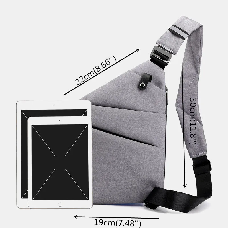 

Men's Oxford Chest Bag Multi-pocket Waterproof Shoulder Crossbody Bags Outdoor Sports Backpack Outdoor Picnic with Night Light