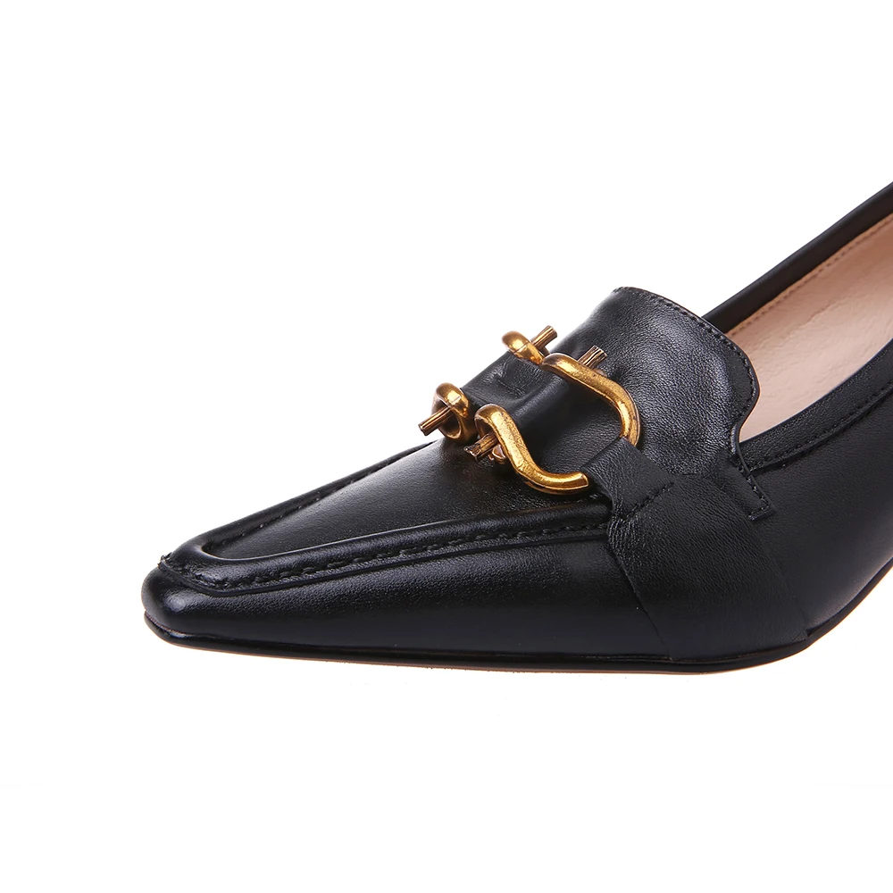 Туфли-лодочки на высоком каблуке из натуральной кожи Женские модельные туфли с