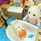 Новинка 1:12 аксессуары для кукольного домика игры для девочек миниатюрные куклы с лесными животными для ванной комнаты кролик молочный кролик Семейные Игрушки для девочек