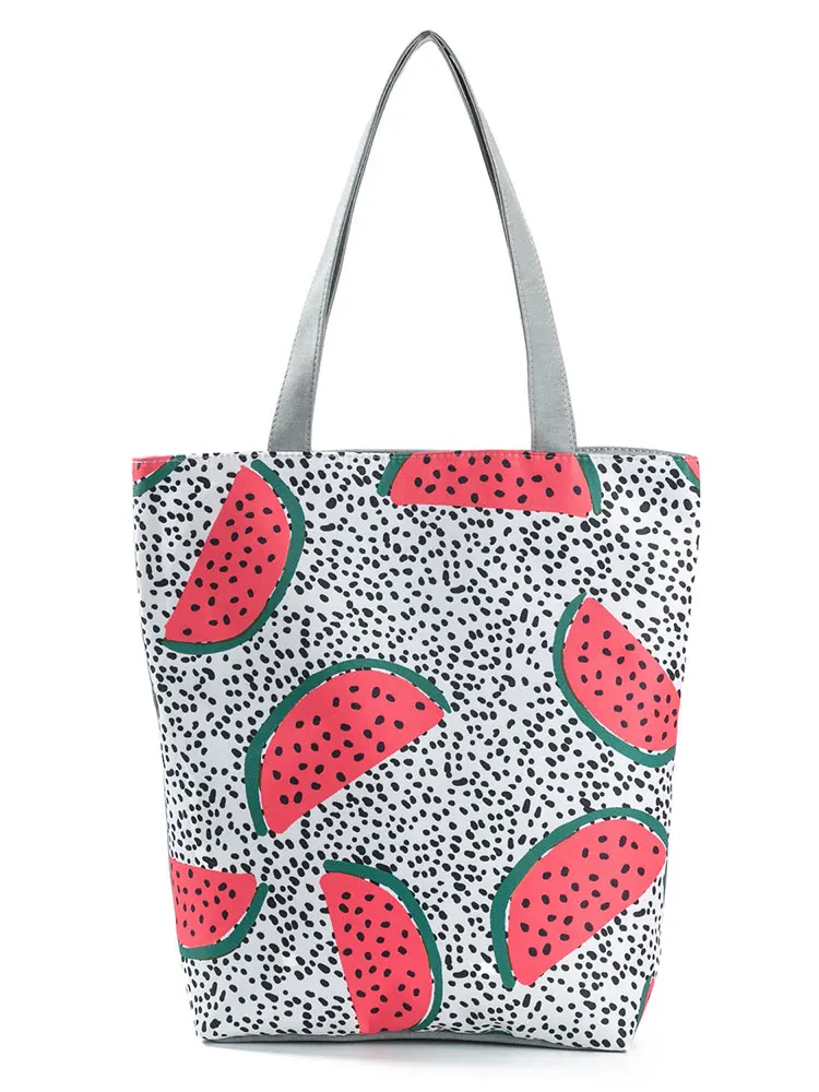 

Miyahouse Women Fruit Design Tote Bag Watermelon Print Handbag Shoulder Bag Female Eco Reusable Shopping Bag Wholesale Cheap