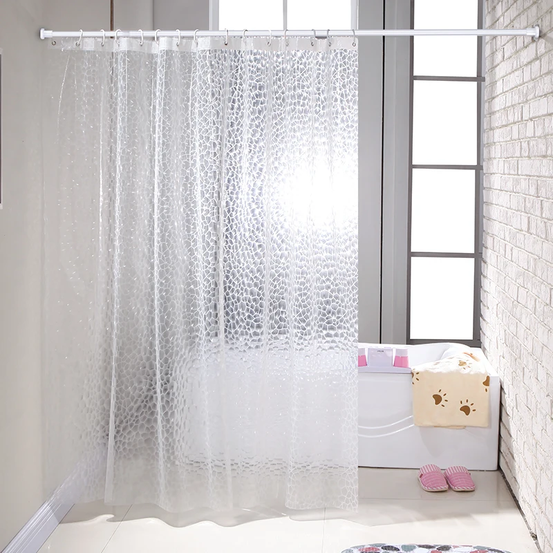 

Pvc Sheer Shower Curtain Nordic Art Modern Luxury Elegant White Thick Shower Curtain Waterproof Cortina Ducha Bathroom Products
