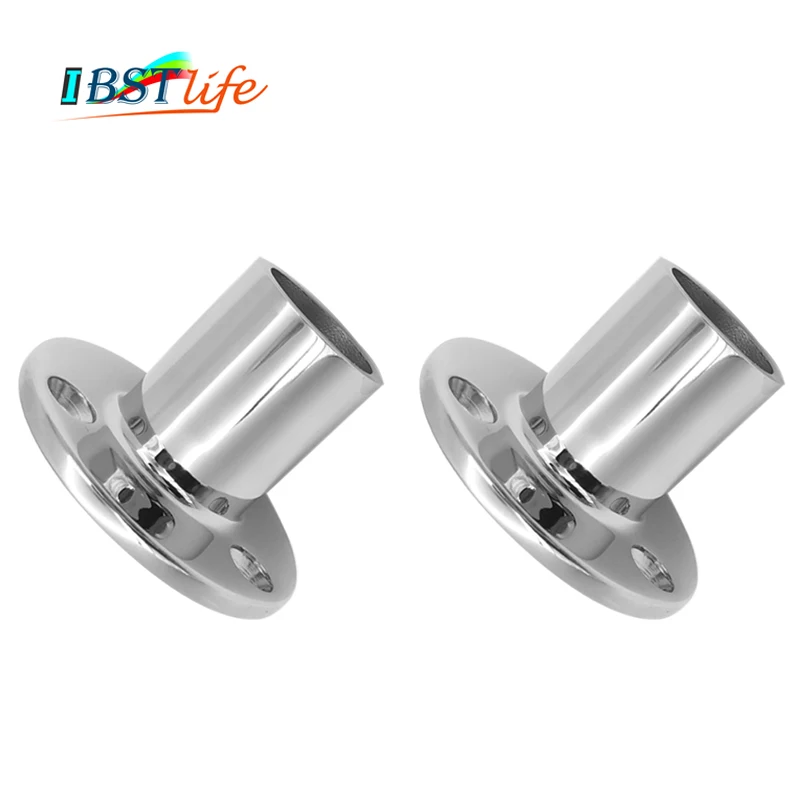 2PCS  316 Stainless Steel 90 Degree Marine Boat Hand Rail Fitting Round Stanchion Base For Pipe 22mm 25.4mm 32mm Dia