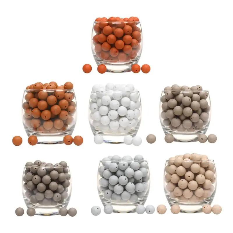 

20pcs Silicone Loose Beads Teething Beads DIY Chewable Teether For Infant Baby