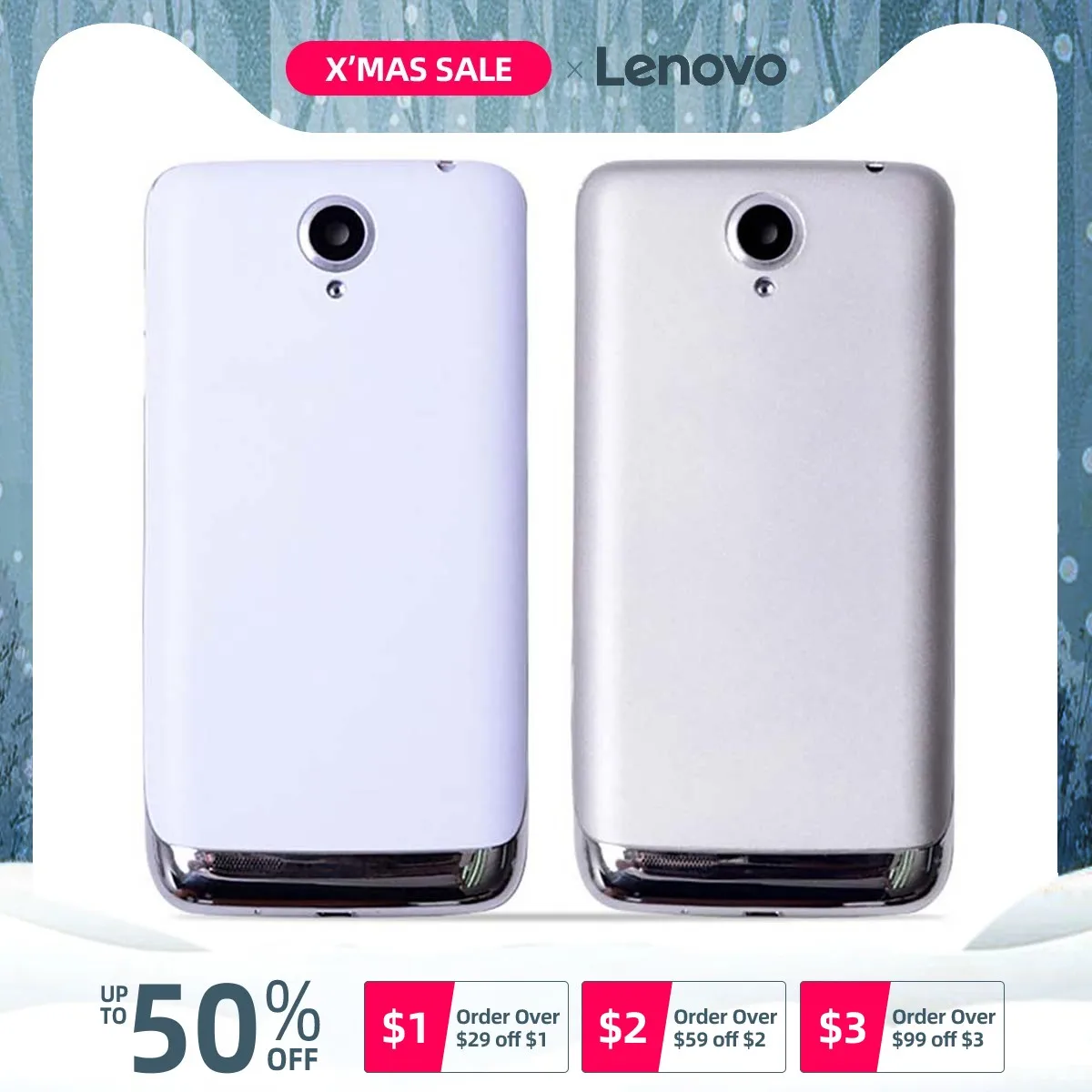Задняя крышка для Lenovo S650 S658T на батарею белый