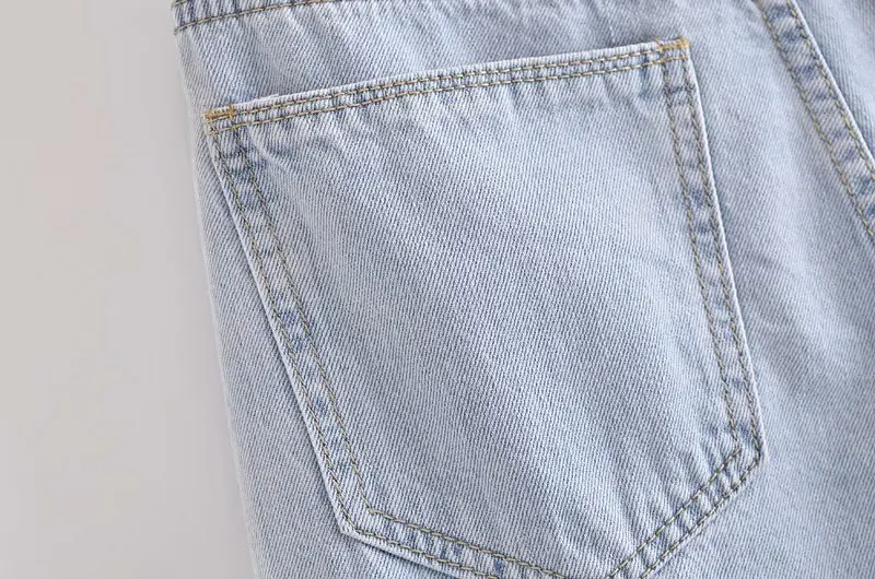 

Toppies Women High Waistline Jeans Woman Denim Pants Light Blue Pants Casual Pantalones