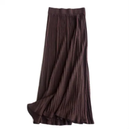 Осенне зимняя трикотажная Юбка миди с высокой талией|Женские юбки| |