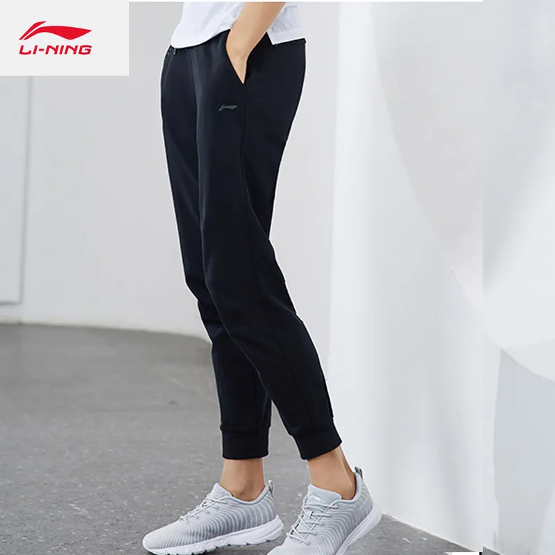 Li-Ning, женские тренировочные спортивные штаны, Стандартный крой, 3D крой, хлопок, подкладка, спортивные штаны для фитнеса, брюки AKLP204 CAMJ19