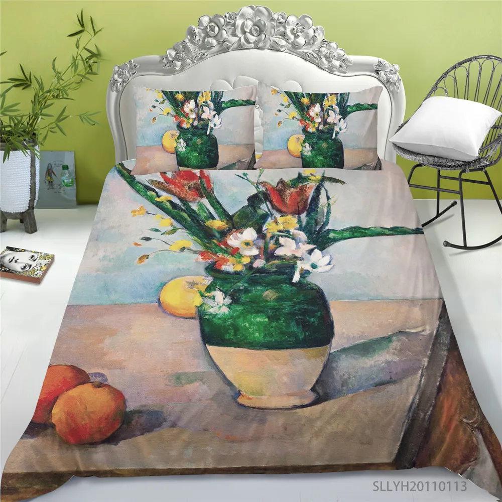 

3D Bedding Set Retro Oil Painting Printing Duvet Cover Set King Size Unique Design Bed Set Creative Bedclothes